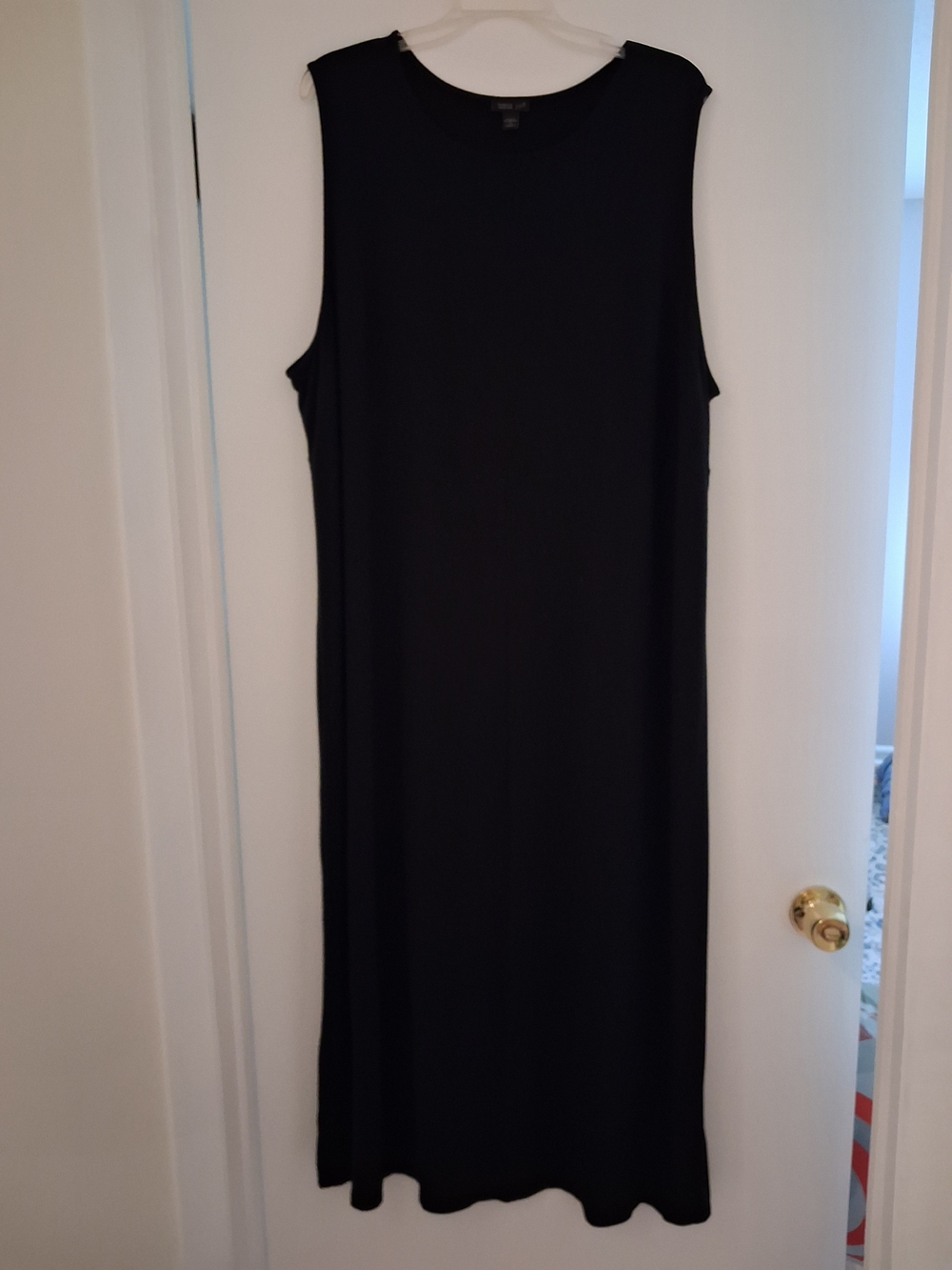 EILEEN FISHER Classic Black Sleeveless Maxi Dress - Elegant Everyday Wear